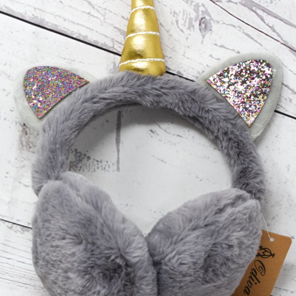 Unicorn Kids/Adult Solid Plush Adjustable Earmuff - Picture 10 of 13